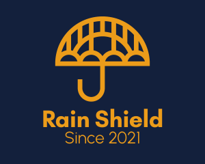 Minimalist Yellow Umbrella logo design