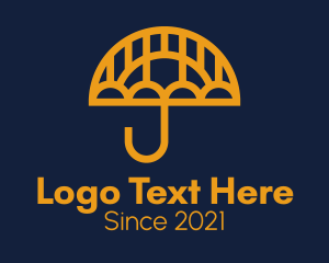 Icon - Minimalist Yellow Umbrella logo design