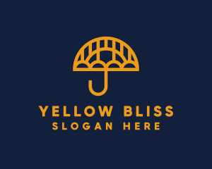 Minimalist Yellow Umbrella logo design