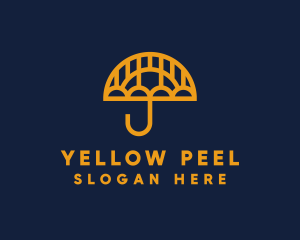 Minimalist Yellow Umbrella logo design