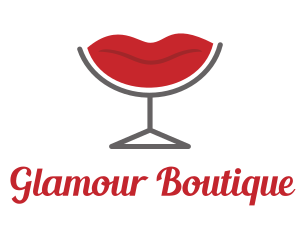 Glamour - Red Lips logo design