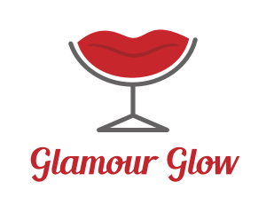 Glamour - Red Lips logo design