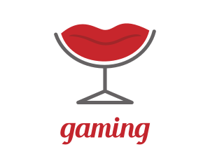Red Wine - Red Lips logo design
