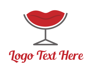 Lipstick - Red Lips logo design