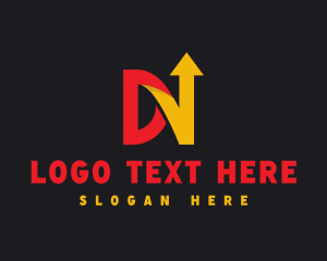 Up - Modern Arrow Letter DN logo design
