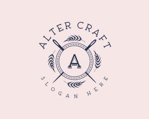 Seamstress Needle Stitch logo design