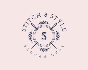 Seamstress Needle Stitch logo design