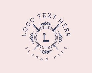 Leaf - Seamstress Needle Stitch logo design