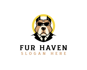 Fur - Pit Bull Security Dog logo design
