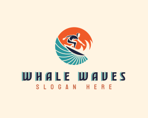 Surfer Beach Wave logo design