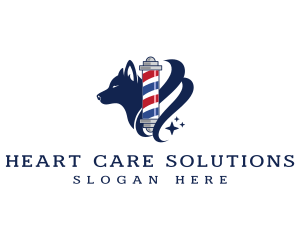 Dog Grooming Barber logo design