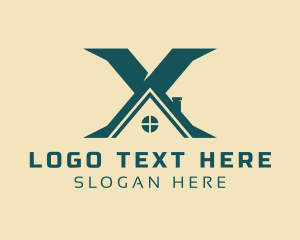 Letter X - House Window Letter X logo design
