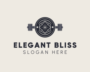 Hipster Gym Barbell Logo