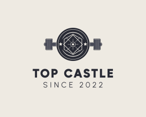 Preparation - Hipster Gym Barbell logo design