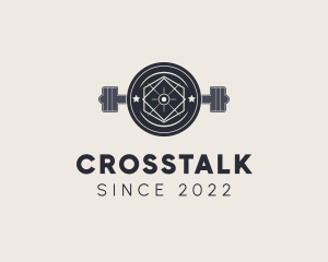 Fit - Hipster Gym Barbell logo design