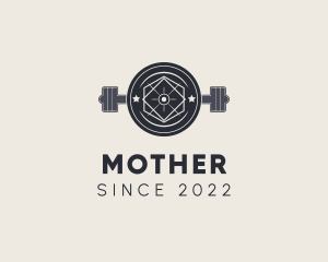 Coaches - Hipster Gym Barbell logo design