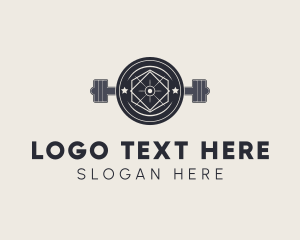 Hipster Gym Barbell Logo