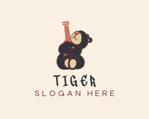 Wine - Bear Hug Beer Bottle logo design