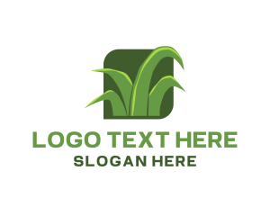 Botanical - Green Grass Lawn logo design