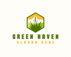 Grass Landscaping Maintenance logo design