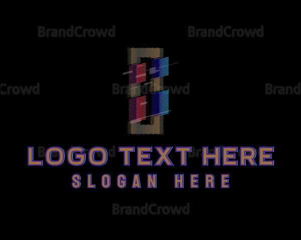 Gradient Glitch Letter I Logo