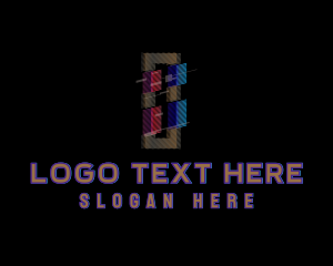 Retro - Gradient Glitch Letter I logo design