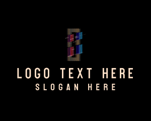 Streamer - Gradient Glitch Letter I logo design