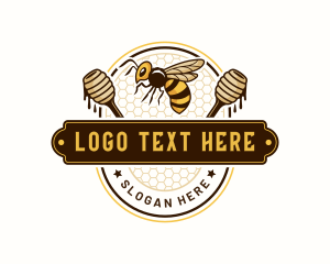 Beekeeper - Bee Honey Farm logo design