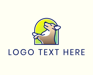 Energetic - Gradient Playful Dog logo design