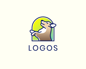 Pet - Gradient Playful Dog logo design