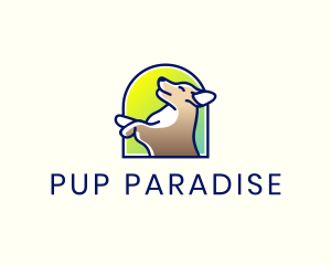 Gradient Playful Dog logo design