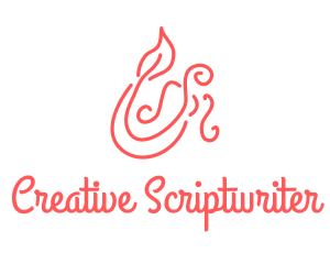 Pink Mermaid Scribble logo design