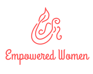 Women - Pink Mermaid Scribble logo design