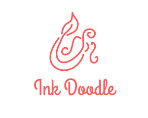 Scribble - Pink Mermaid Scribble logo design