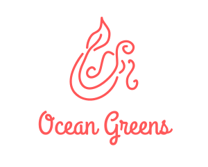 Seaweed - Pink Mermaid Scribble logo design