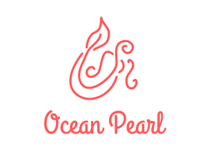 Mermaid - Pink Mermaid Scribble logo design