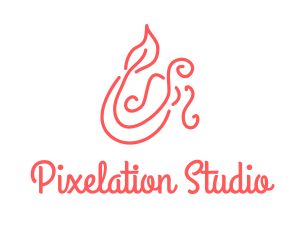 Pink Mermaid Scribble logo design