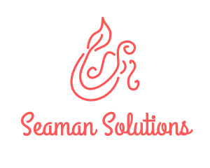 Pink Mermaid Scribble logo design