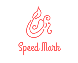 Pink Mermaid Scribble logo design