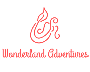 Pink Mermaid Scribble logo design