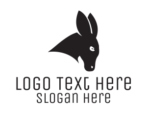 Head - Black Donkey Head logo design