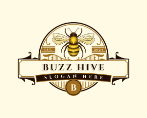 Apiculture honey Bee logo design