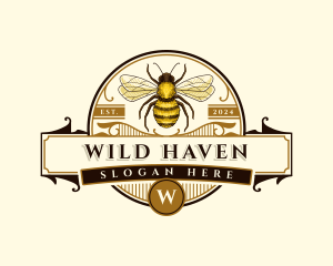 Apiculture honey Bee logo design