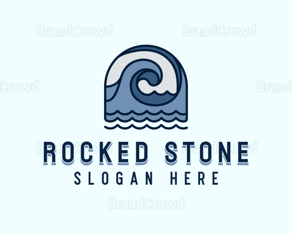 Ocean Tide Waves Logo