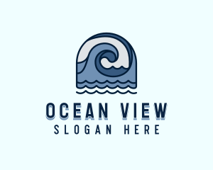 Ocean Tide Waves logo design