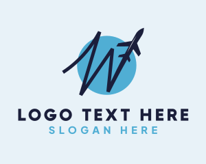 Blue - Pilot Aviation Letter W logo design