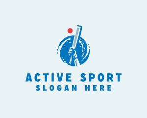 Player - Cricket Sport Bat logo design