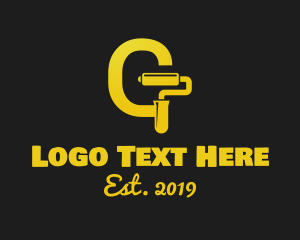 Roller - Golden Paint Letter G logo design
