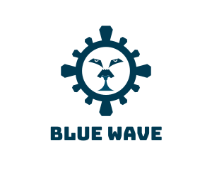 Blue Lion Face logo design