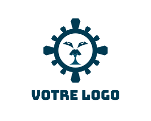Bear - Blue Lion Face logo design